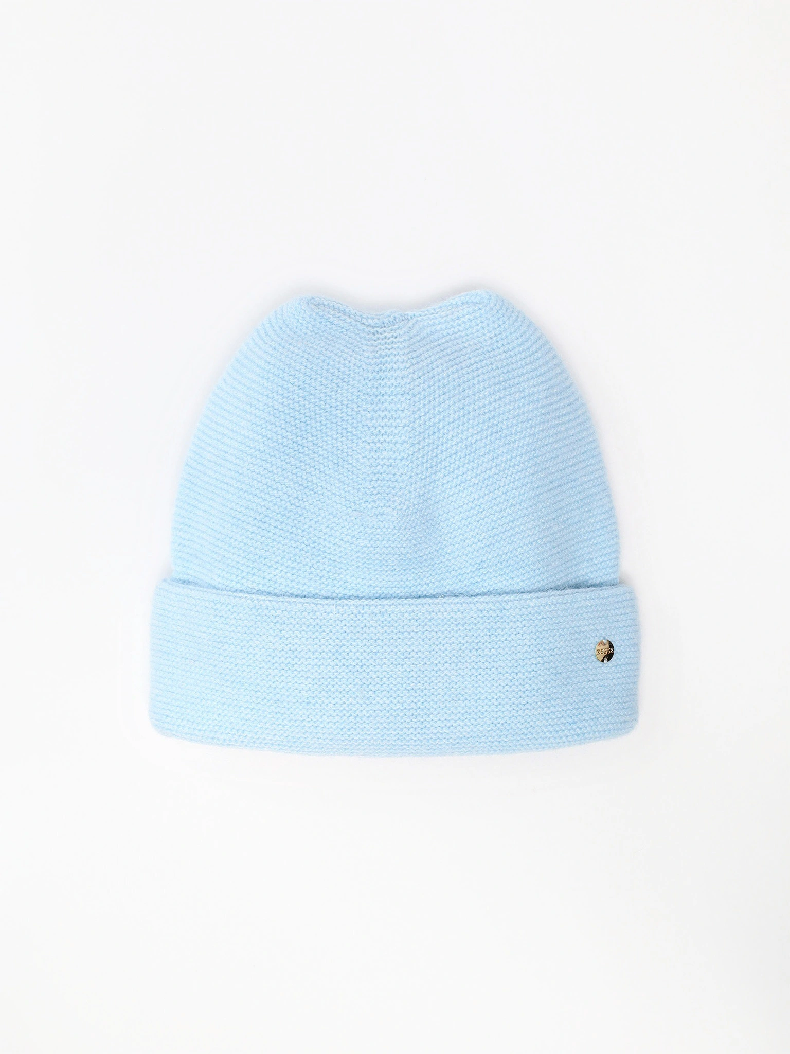 Шапка-бини из ангоры и нейлона с отворотом в ассортименте